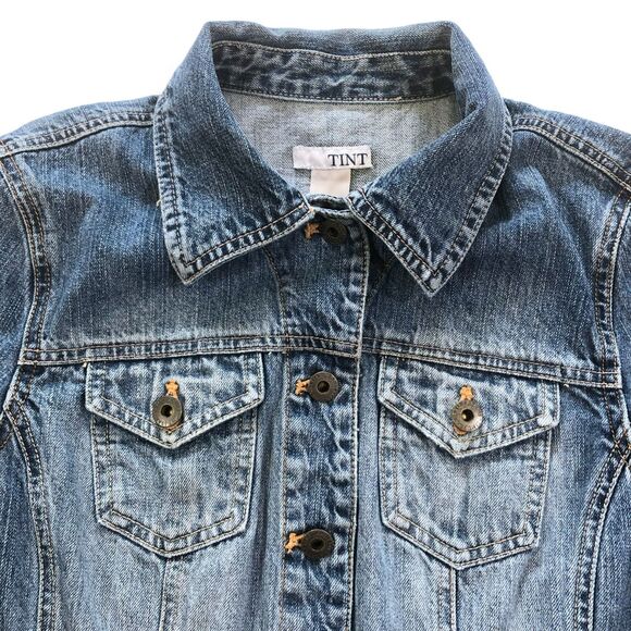 Women's Blue Denim Trucker Jacket - 100% Cotton Medium - Picture 3 of 8